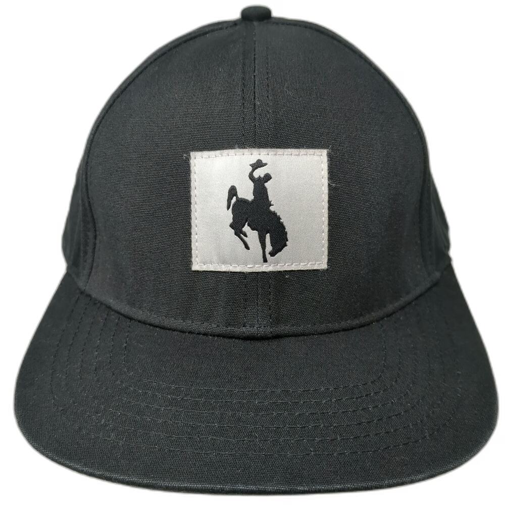 Jackson Hole Baseball Cap Black OSFM Strapback Organic Cotton Canvas Hat Bronco